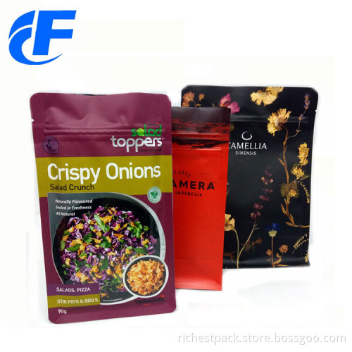 Biodegrable plastic food stand up bag with ziplock